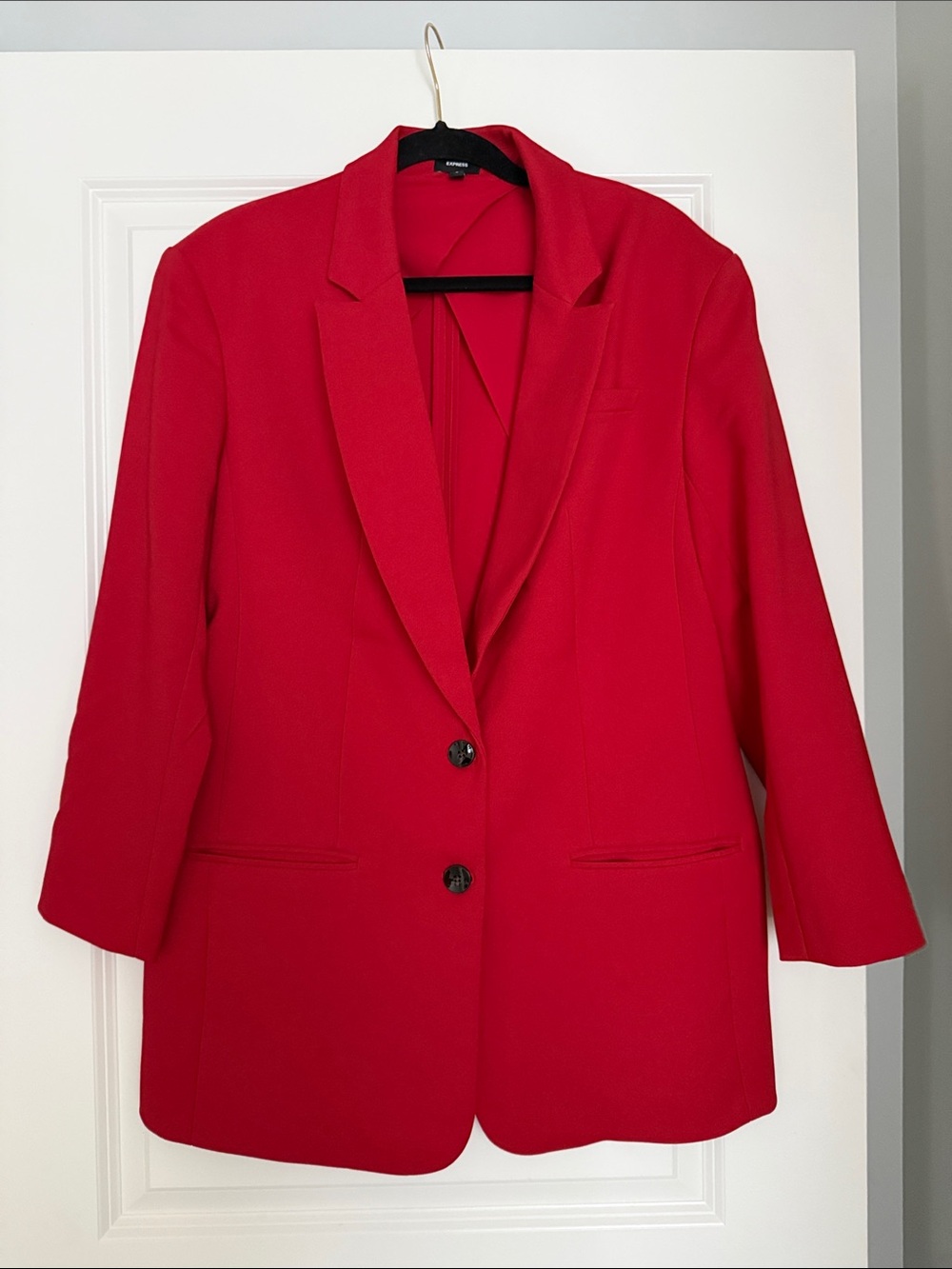 Express Bold Red Single-Breasted Blazer